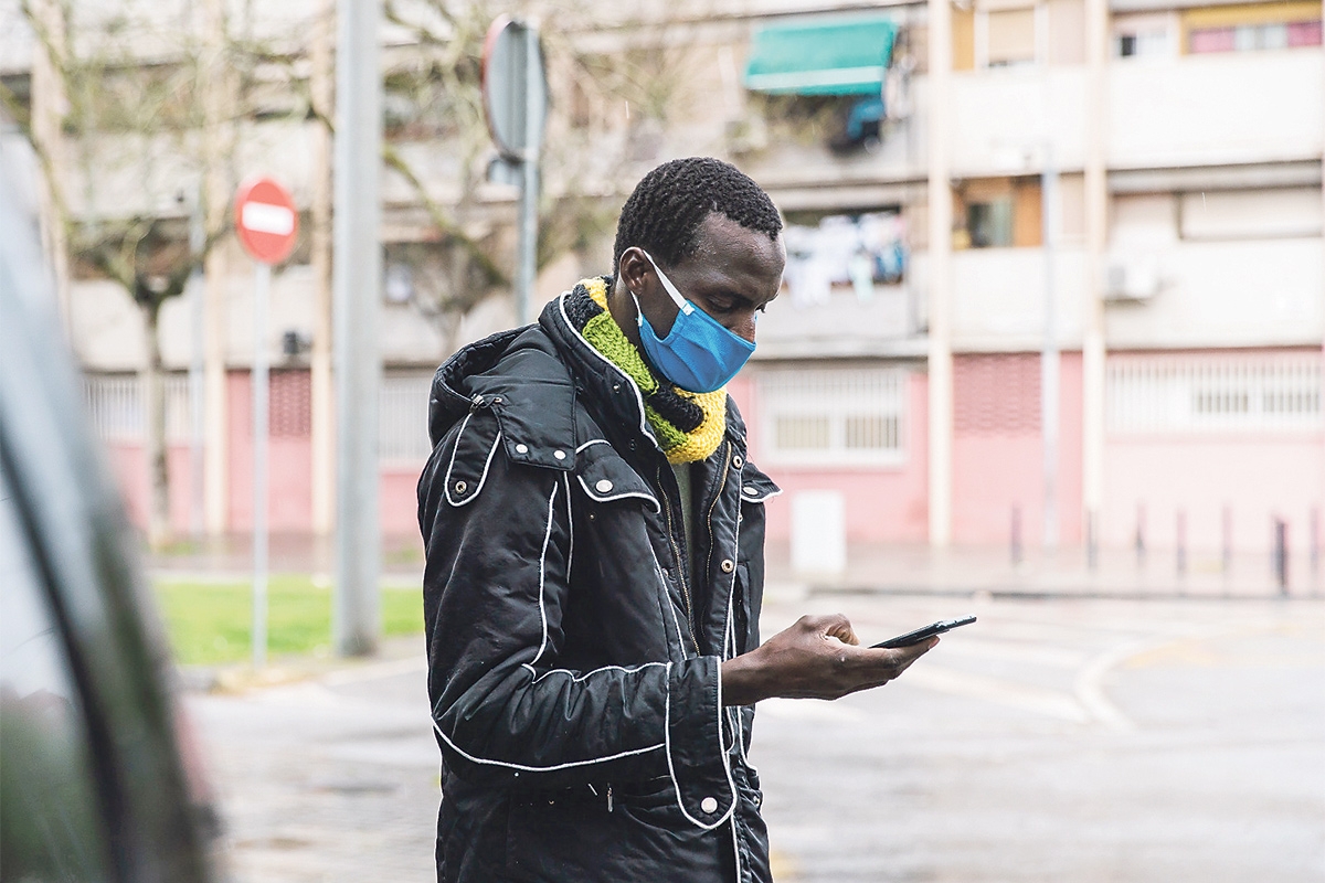 Lamine Sarr, Vorsitzender der Straßenhändler­gewerkschaft »Sindicato Top Top Manta« aus Barcelona