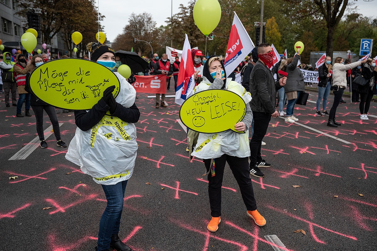 Streik von Pflegepersonal in Dortmund