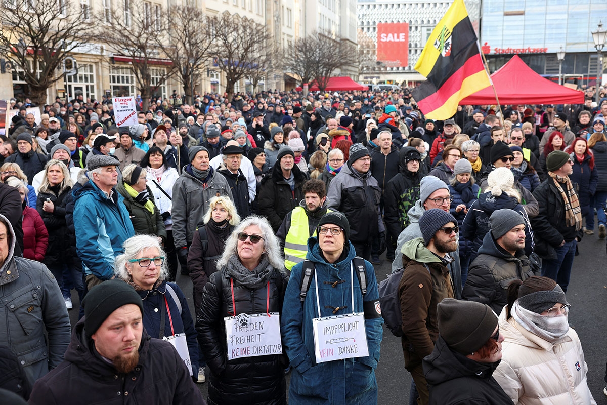 Demonstration gegen die Coronapolitik in Magdeburg