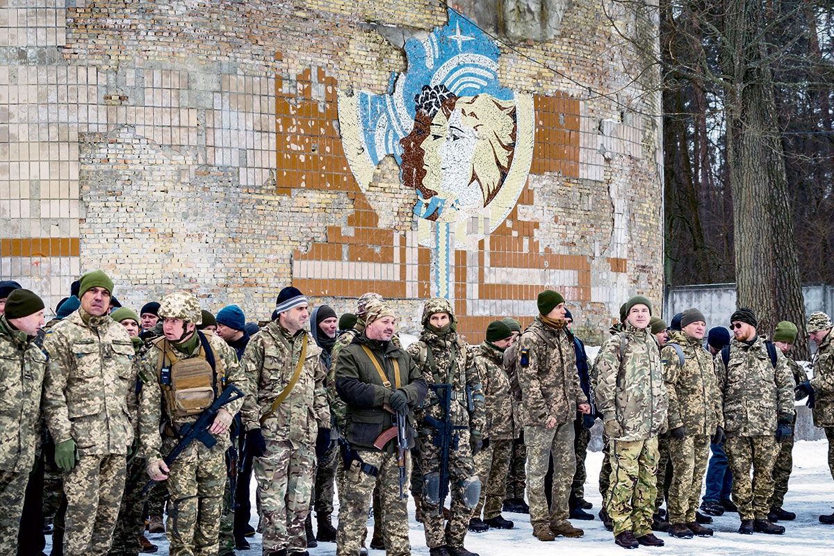 Freiwillige der 112. Territorialen Verteidigungsbrigade in Kiew