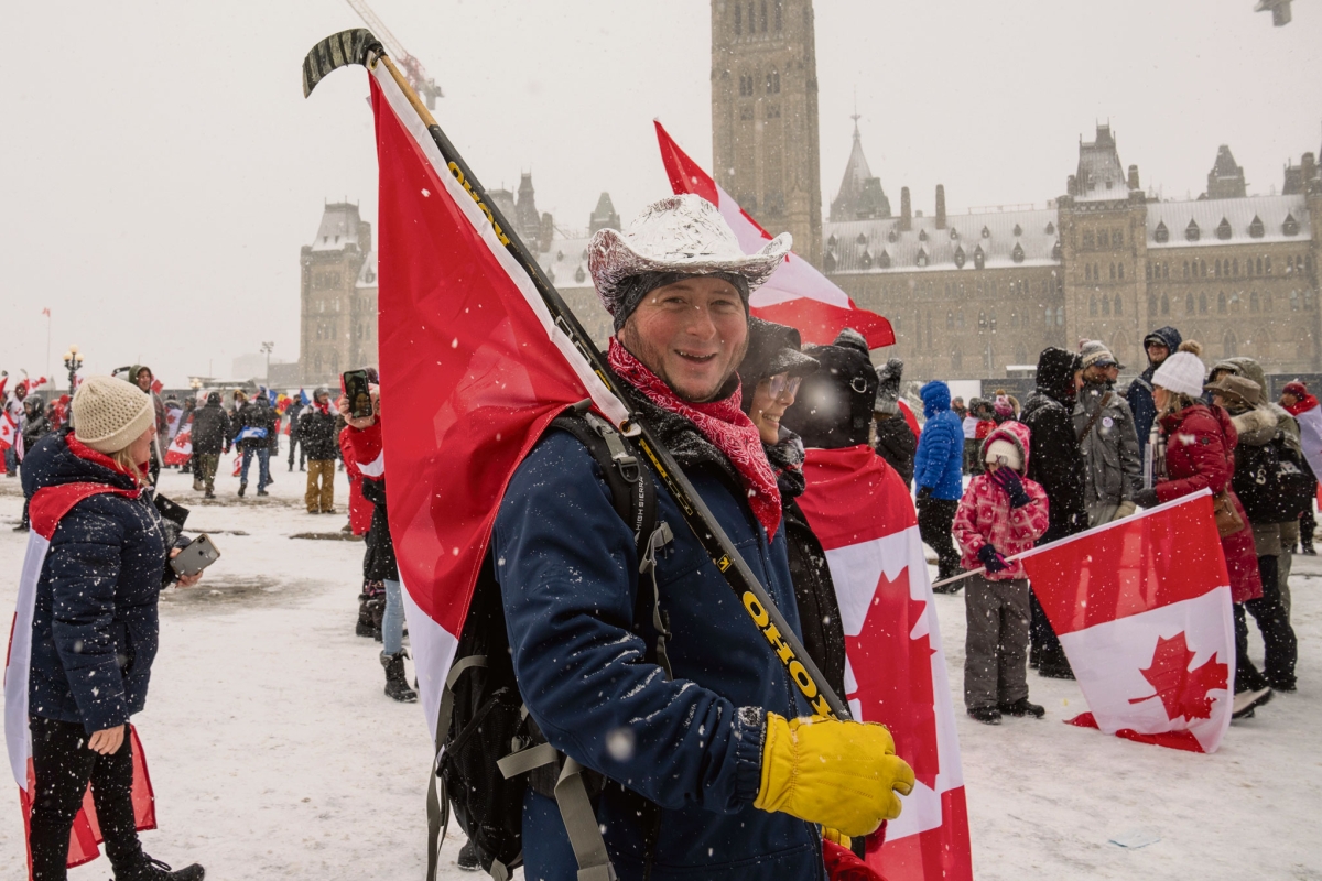 Protest gegen die Pandemieschutzmaßnahmen vor dem Parlament in Ottawa