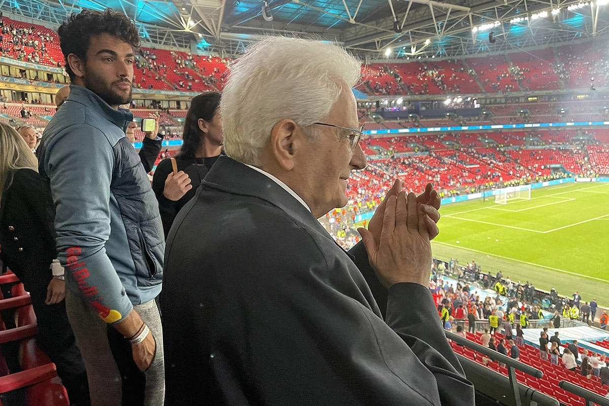 Sergio Mattarella im Stadion bei der UEFA EURO 2020