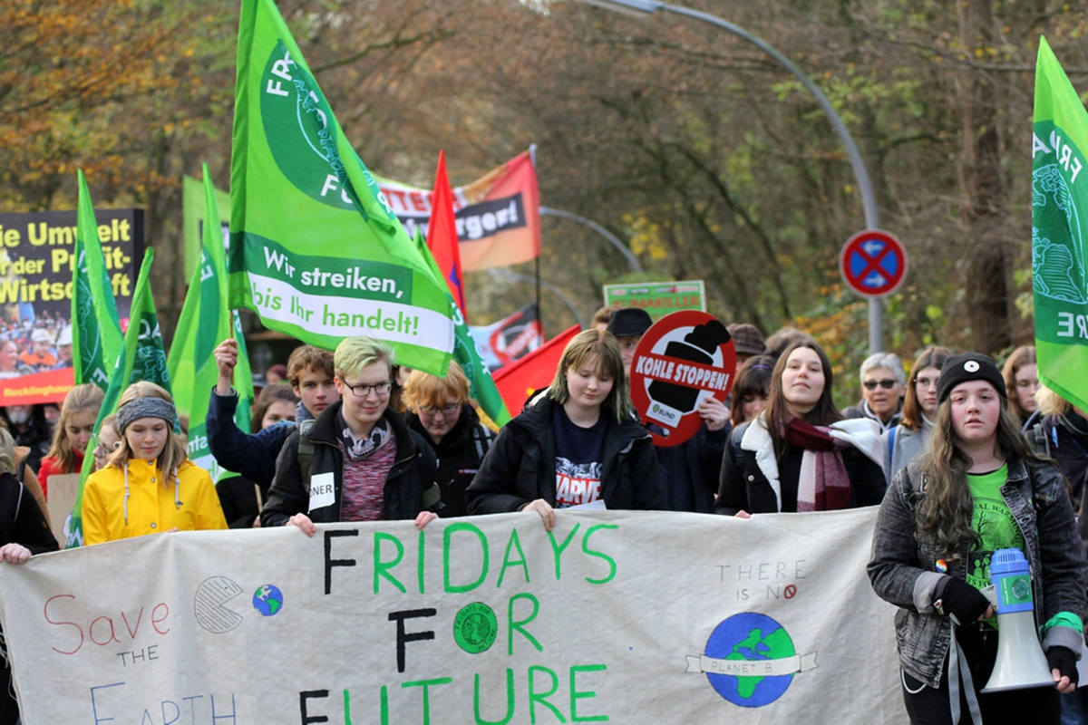 Protestierende beim »Klimastreik« in Datteln 2019