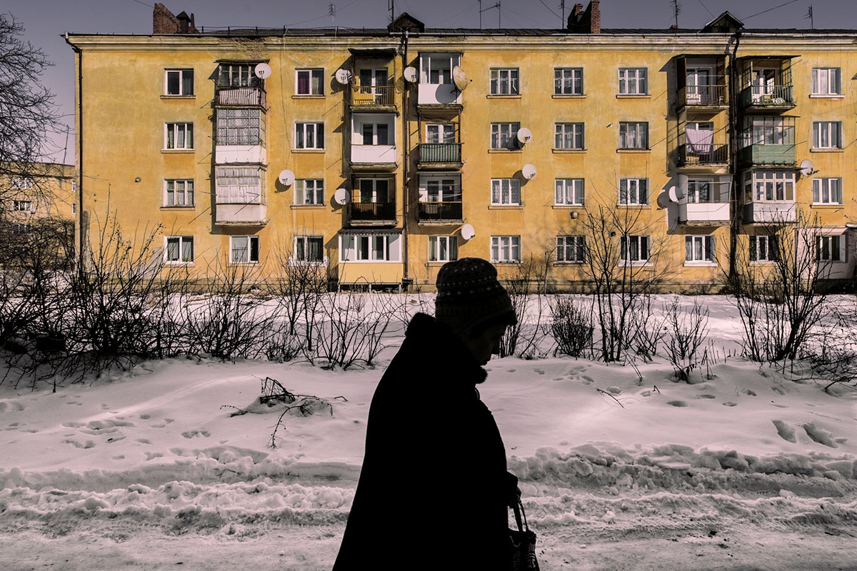 Straßenszene in Drohobytsch im Westen der Ukraine