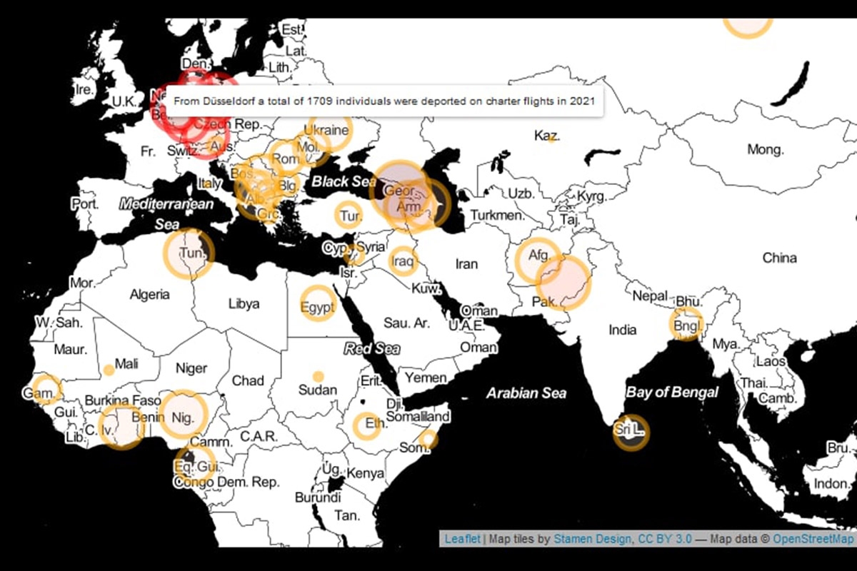 Screenshot der Website Deportationalarm