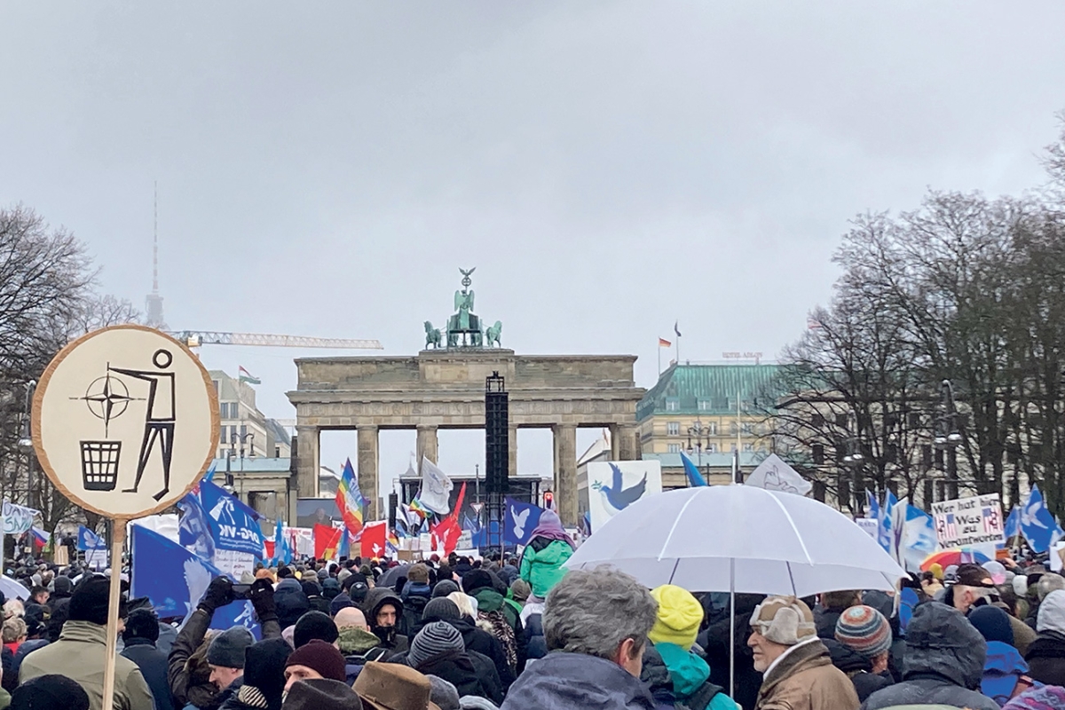 Demonstration vor dem Brandenburger Tor