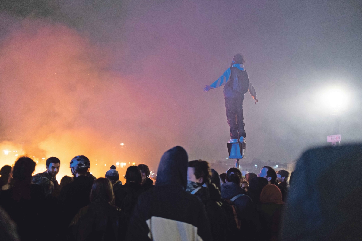 Demo auf dem Place de la Concorde in Paris