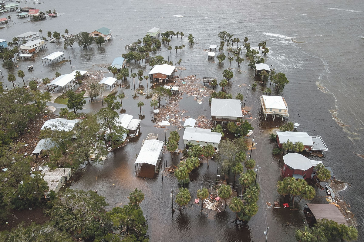 Nach dem Sturm »Idalia« sind Teile des beliebten Badeortes Horseshoe Beach in Florida überflutet