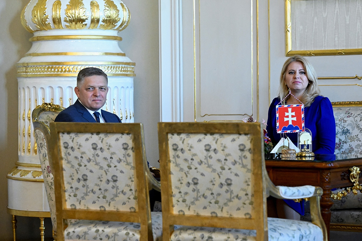 Die slowakische Präsidentin Zuzanna Caputova trifft Robert Fico