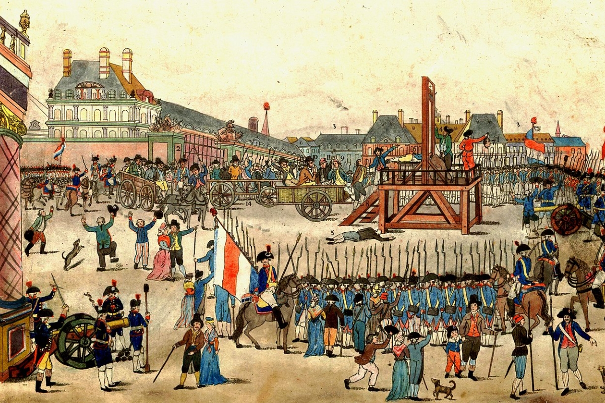 Robespierre unter der Guillotine