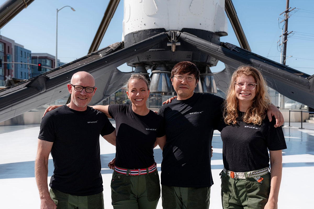 Rabea Rogge mit ihren Mitastronaut:innen Chun Wang, Jannicke Mikkelsen und Eric Philips (v.r.)