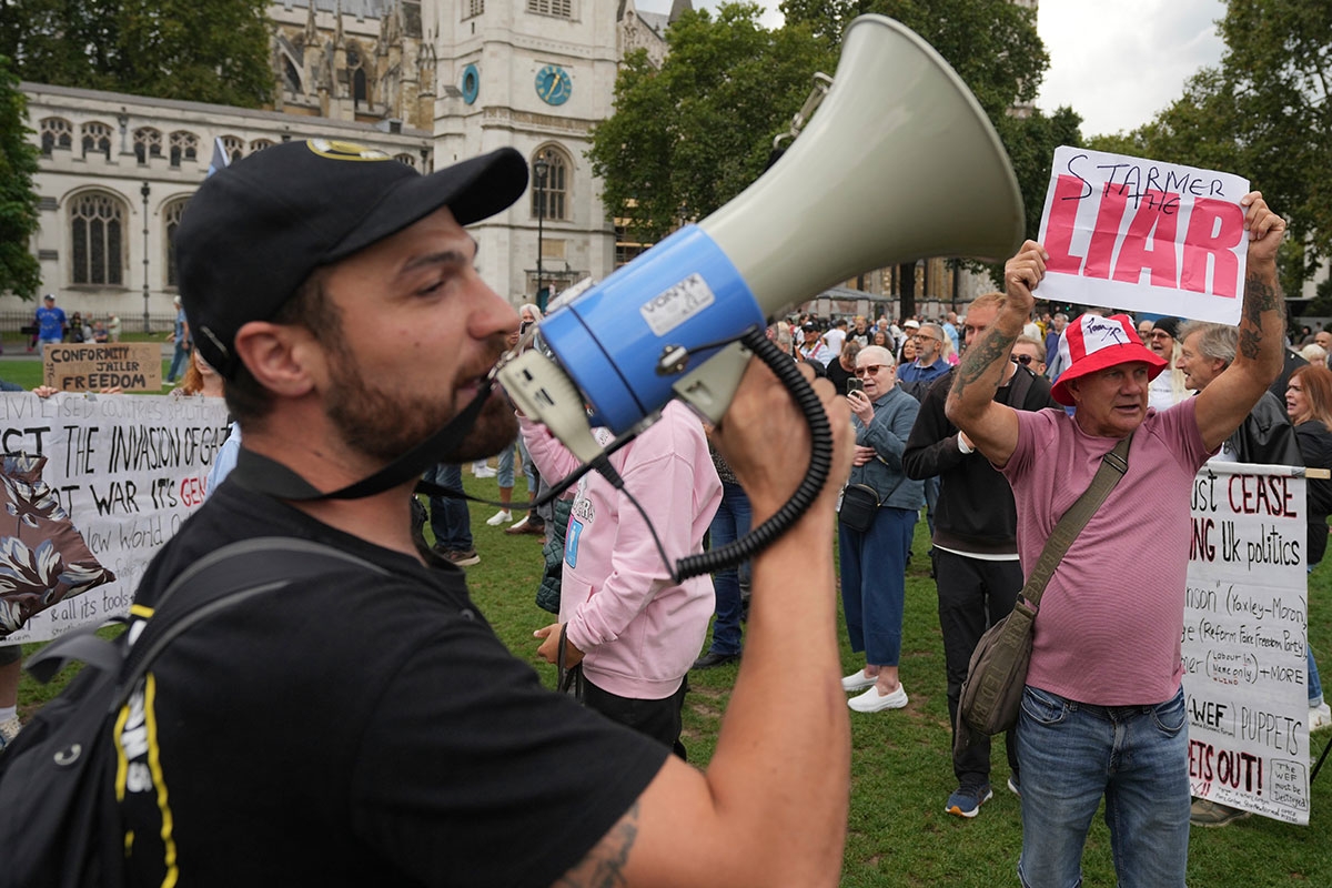 »Starmer, der Lügner«. Demonstration in London, 4. September