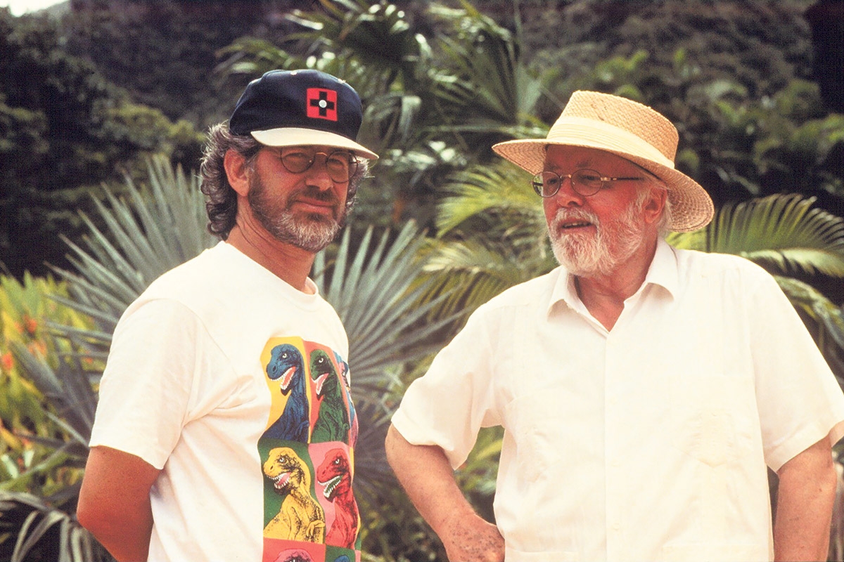 Regisseur Steven Spielberg mit Richard ­Atten­borough 1993 am Set von »Jurassic Park«