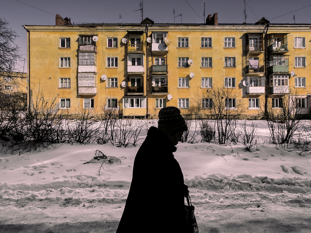 Straßenszene in Drohobytsch im Westen der Ukraine