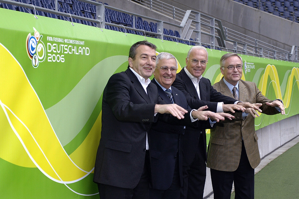 Wolfgang Niersbach, Theo Zwanziger, Franz Beckenbauer und Horst Schmidt