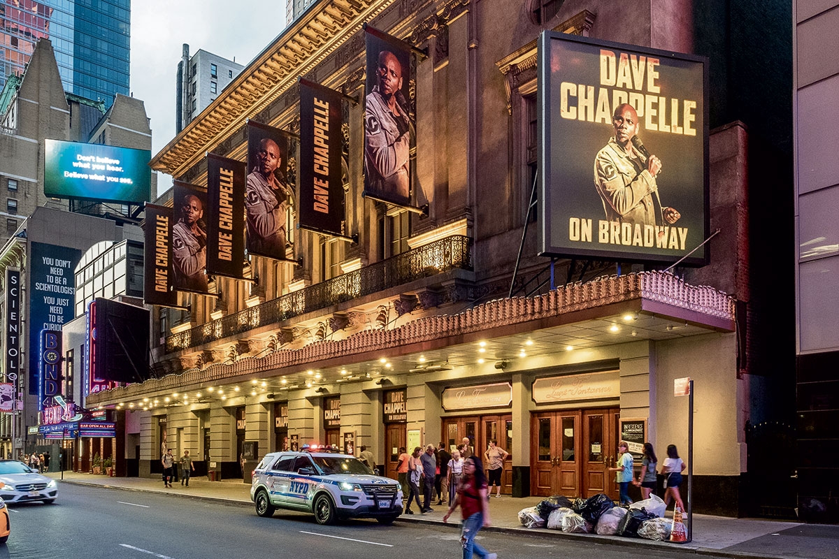 Plakat für Dave Chapelle am Broadway