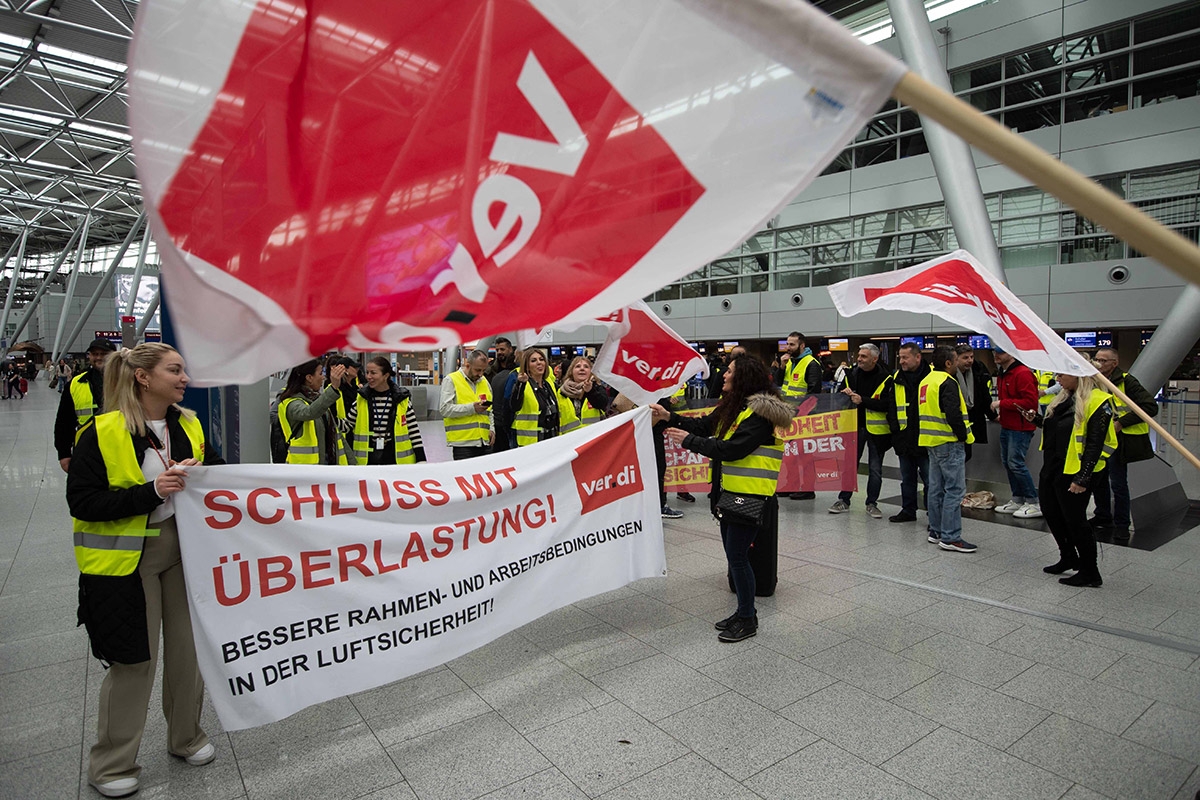 Verdi-Warnstreiks am Flughafen Düsseldorf