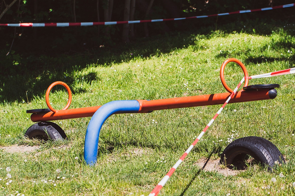 Abgesperrter Kinderspielplatz