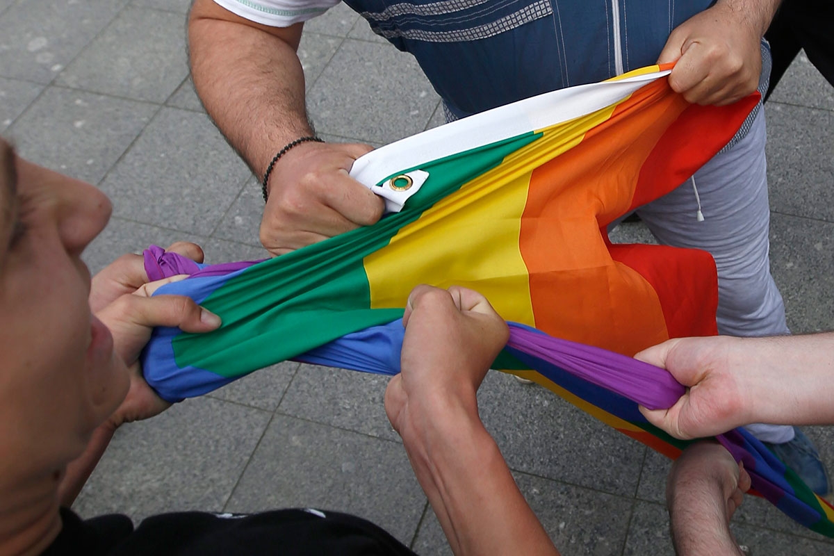 LGBT-Demo in Moskau, Mai 2015