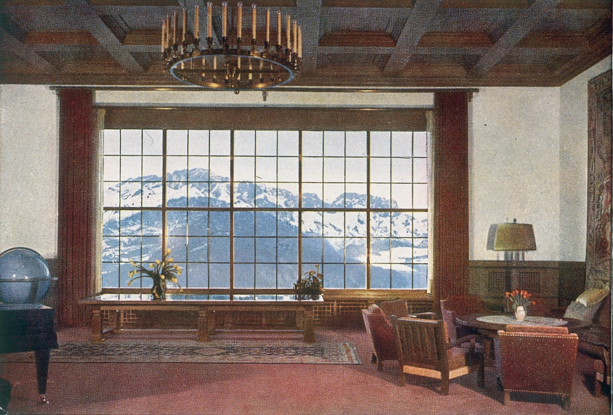 Blick aus Adolf Hitlers Berghof auf dem Obersalzberg bei Berchtesgaden