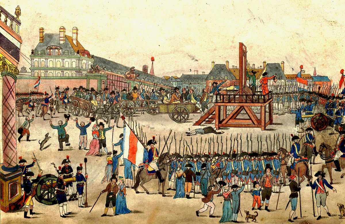 Robespierre unter der Guillotine