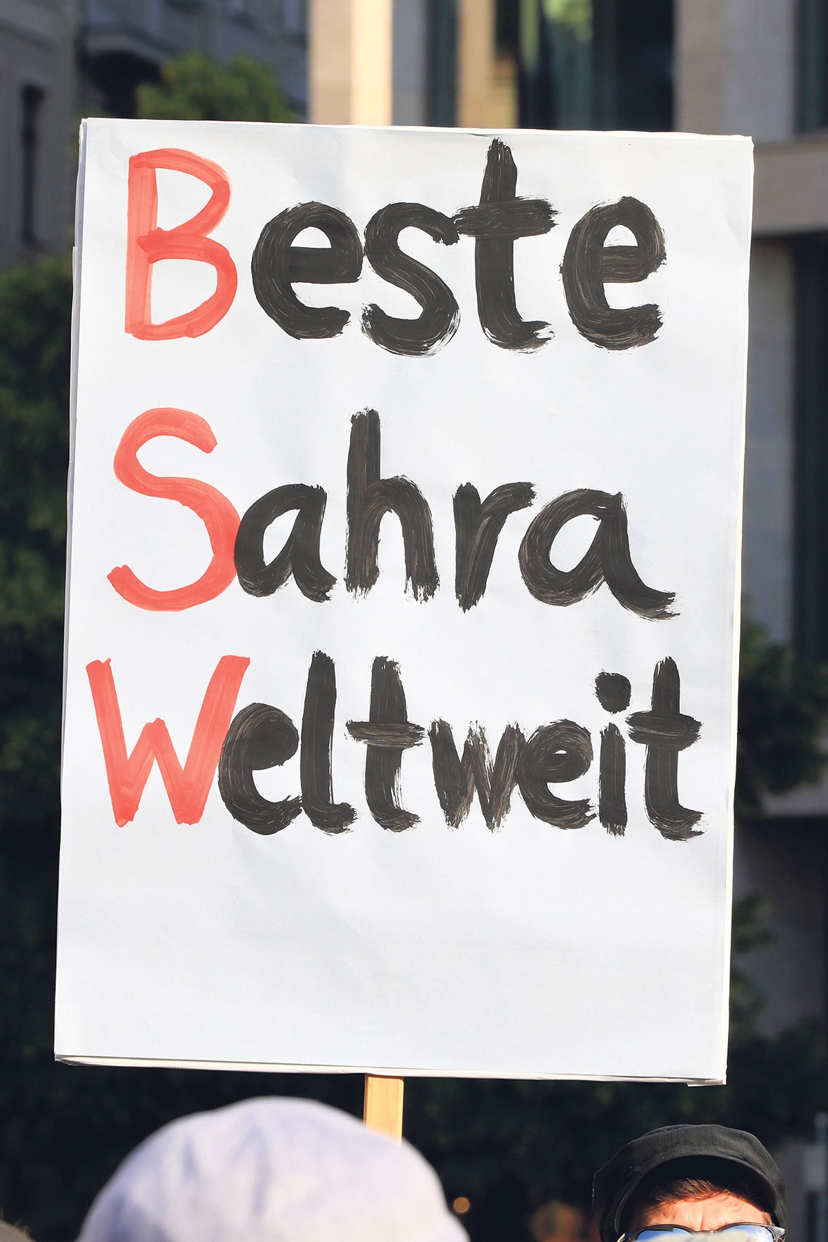 Partei als One-Woman-Show. Plakat bei einer Wahlkampf-Kundgebung des Bündnisses Sahra Wagenknecht am 4. Juni in Leipzig