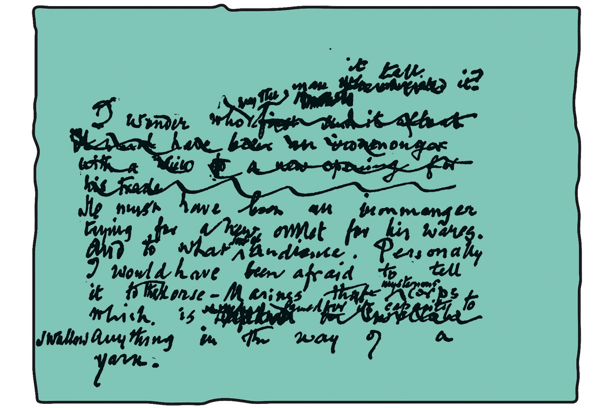 Handschrift von Joseph Conrad, aus dem Band »Last Essays«, 1926