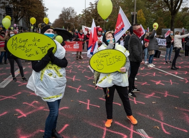 Streik von Pflegepersonal in Dortmund