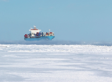 Containerschiff auf dem Atlantik