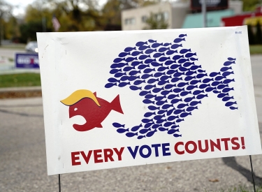 Plakat der Demokraten in Madison, Wisconsin