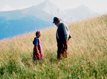 Heidi mit Großvater