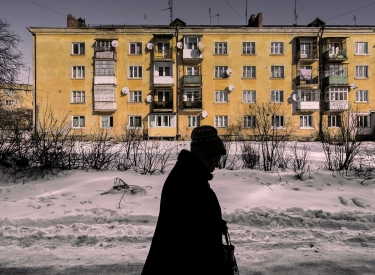 Straßenszene in Drohobytsch im Westen der Ukraine