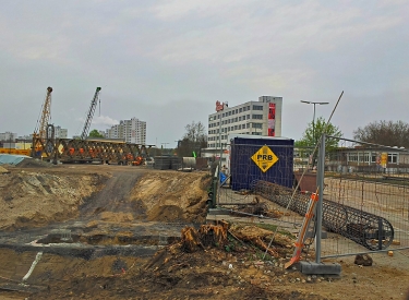 Baustelle Berliner Stadtautobahn A 100 an der Grenzallee Neukölln