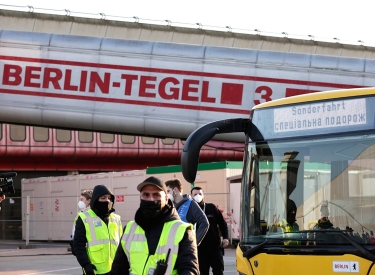 Das Ankunftszentrum Tegel für Geflüchtete aus der Ukraine in Berlin