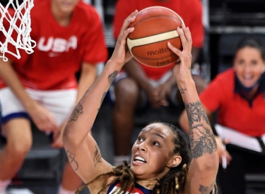 Brittney Griner bei einem Spiel der US-Nationalmannschaft im Juli 2021 in Las Vegas