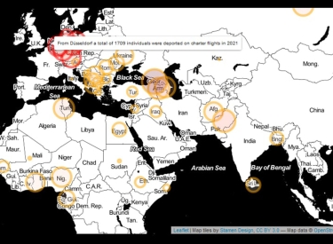 Screenshot der Website Deportationalarm