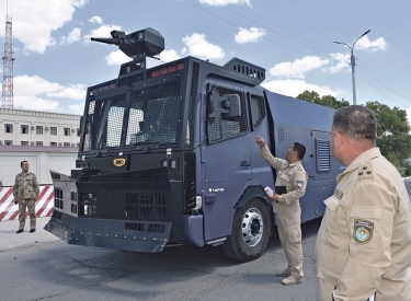 Checkpoint in Nukus, der Hauptstadt von Karakalpakistan