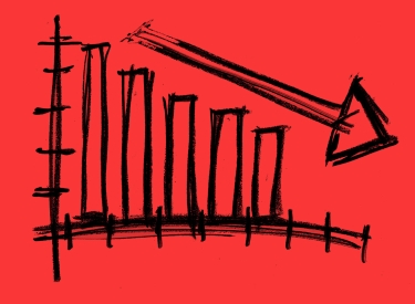 Diagramm und Pfeil nach unten