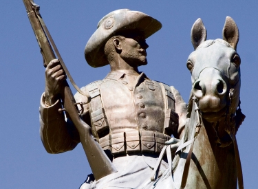 Ehemaliges Reiterdenkmal für die deutschen Kolonialisten in Namibia