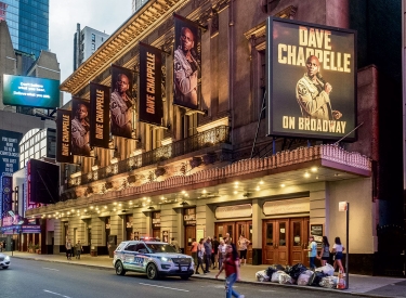 Plakat für Dave Chapelle am Broadway