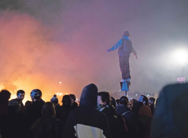 Demo auf dem Place de la Concorde in Paris