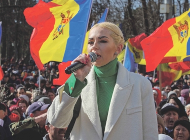 Regierungsgegnerin Marina Tauber von der prorussischen Șor-Partei in Chișinău