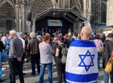  Kundgebung gegen das Konzert von Roger Waters in Köln