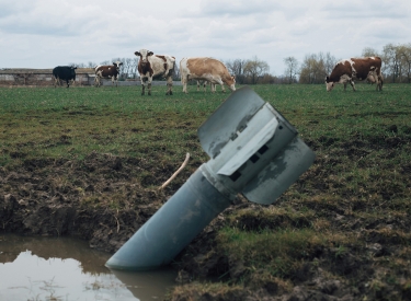 Eingeschlagene Rakete in der Region Tschernihiw