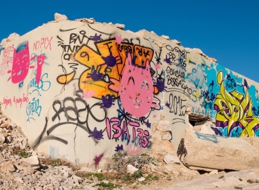 Graffiti an einem Bunker in Marseille