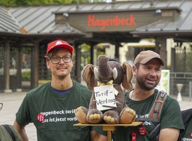 Die Angestellten des Tierparks Hagenbeck in Hamburg streiken