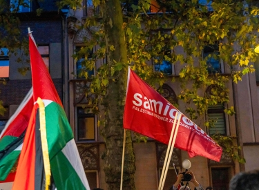 Am 2. November wurde der Verein Samidoun verboten. Demonstration in Duisburg, 9. Oktober