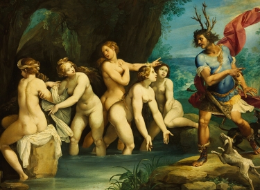 Nackte Nymphen. Giuseppe Cesaris Renaissance-Gemälde »Diana and Actaeon« hängt im Louvre, der Anblick empörte muslimische Schüler in Frankreich