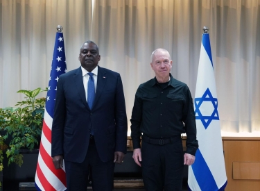 Zivile Opferzahlen reduzieren. US-Verteidigungsminister Lloyd Austin trifft seinen israelischen Amtskollegen Yoav Gallant