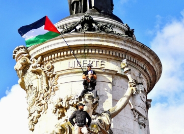 Nationaler Befreiungskampf? Demonstranten auf der Place de la Republique in Paris, 22. Oktober